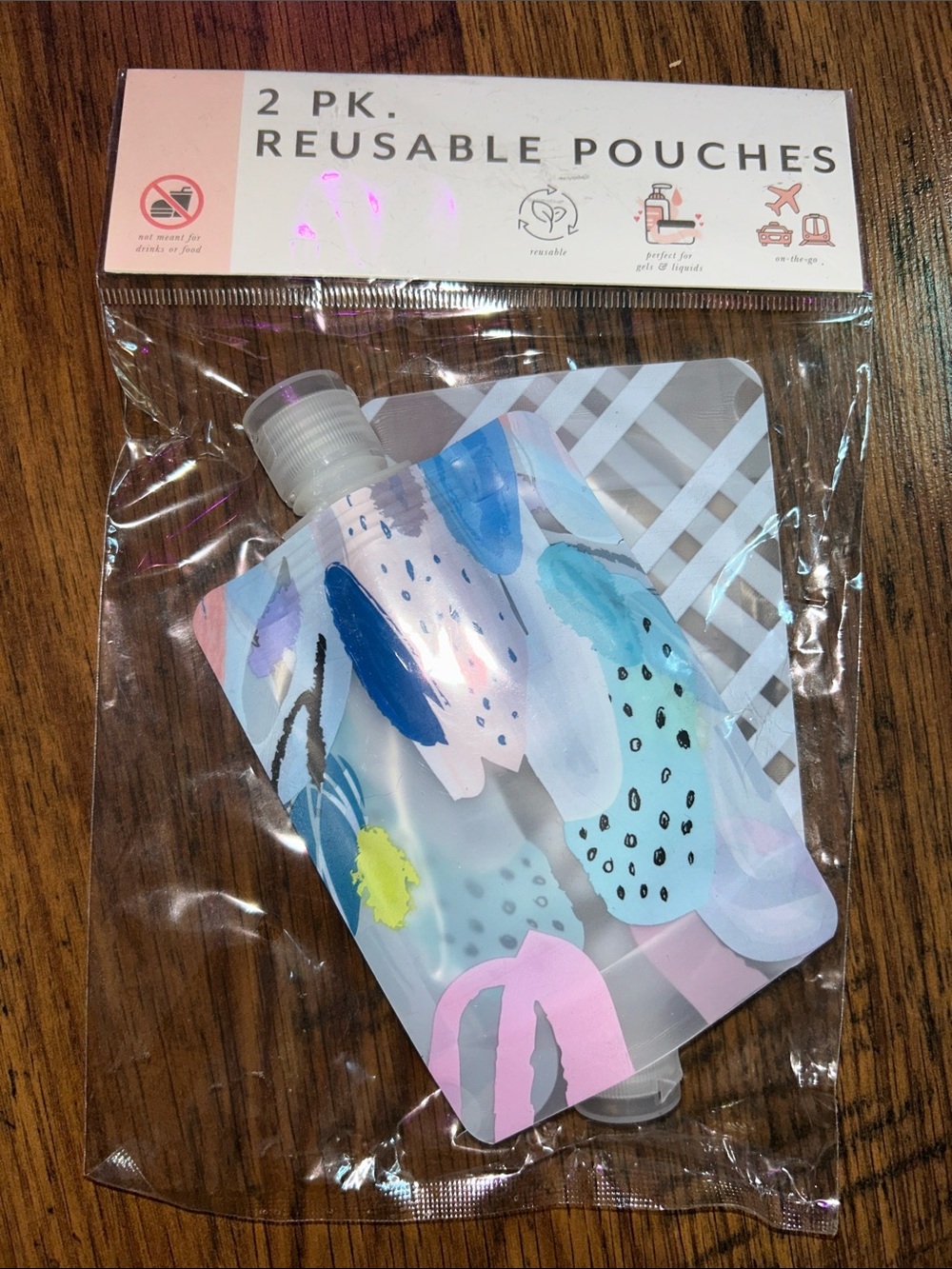 2-Pack Reusable Pouches - Pastel Blue Multi C1.RBk.